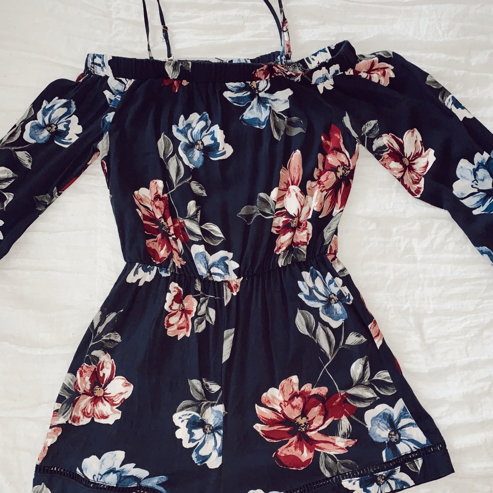 Pacsun floral off the shoulder romper